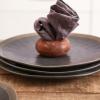 imageStone Lain Serenity 16Piece Stoneware Dinnerware 2Tone Speckles Dark Gray and CreamGray