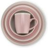 imageStone Lain Serenity 16Piece Stoneware Dinnerware 2Tone Speckles Dark Gray and CreamPink and Cream