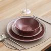 imageStone Lain Serenity 16Piece Stoneware Dinnerware 2Tone Speckles Dark Gray and CreamWine