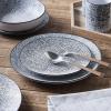 imageStone Lain Sophie Rustic Stoneware Dinnerware Service for 4 Black and White Textured 16 PiecesSophie  Black and White