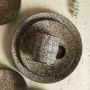 imageStone Lain Sophie Rustic Stoneware Dinnerware Service for 4 Black and White Textured 16 PiecesSophie  Brown and Black