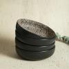 imageStone Lain Sophie Rustic Stoneware Dinnerware Service for 4 Black and White Textured 16 PiecesSophie  Brown and Black