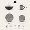 imageStone Lain Sophie Rustic Stoneware Dinnerware Service for 4 Black and White Textured 16 PiecesSophie  Brown and Black