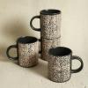 imageStone Lain Sophie Rustic Stoneware Dinnerware Service for 4 Black and White Textured 16 PiecesSophie  Brown and Black