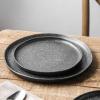 imageStone Lain Tom Stoneware 16Piece Reactive Glaze Dinnerware Set Plates and Bowls Set Microwave and Dishwasher Safe Dish Set for 4 OliveBlackWhite