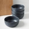 imageStone Lain Tom Stoneware 16Piece Reactive Glaze Dinnerware Set Plates and Bowls Set Microwave and Dishwasher Safe Dish Set for 4 OliveGrey and Blue