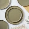 imageStone Lain Tom Stoneware 16Piece Reactive Glaze Dinnerware Set Plates and Bowls Set Microwave and Dishwasher Safe Dish Set for 4 OliveOlive