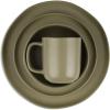 imageStone Lain Tom Stoneware 16Piece Reactive Glaze Dinnerware Set Plates and Bowls Set Microwave and Dishwasher Safe Dish Set for 4 OliveOlive
