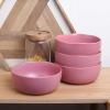 imageStone Lain Tom Stoneware 16Piece Reactive Glaze Dinnerware Set Plates and Bowls Set Microwave and Dishwasher Safe Dish Set for 4 OlivePink and White