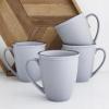 imageStone Lain Vince Stoneware Reactive Glaze Dinnerware Set 16 Piece Service for 4 GrayTina Blue and Gray
