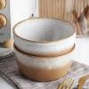 imageStone Lain Vince Stoneware Reactive Glaze Dinnerware Set 16 Piece Service for 4 GrayVince Brown