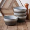 imageStone Lain Vince Stoneware Reactive Glaze Dinnerware Set 16 Piece Service for 4 GrayVince Gray