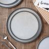 imageStone Lain Vince Stoneware Reactive Glaze Dinnerware Set 16 Piece Service for 4 GrayVince Gray