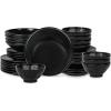 imageStone by Mercer Project Nendo Stoneware Dinnerware Set 16Piece  Service for 4 BlackBlack