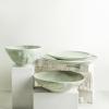 imageStone by Mercer Project Nendo Stoneware Dinnerware Set 16Piece  Service for 4 BlackSageGrey