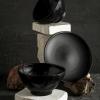 imageStone by Mercer Project Nendo Stoneware Dinnerware Set 16Piece  Service for 4 BlackSageGrey