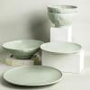 imageStone by Mercer Project Nendo Stoneware Dinnerware Set 16Piece  Service for 4 BlackSageGrey