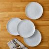 imageStone lain Romy Stoneware 16piece Round Dinnerware Set Spotted WhiteBlack 16Piece Service for 4Spotted WhiteBlack