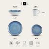 imageStone lain Romy Stoneware Dinnerware Set 16Piece Service for 4 Blue