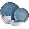 imageStone lain Romy Stoneware Dinnerware Set 16Piece Service for 4 Blue