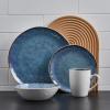 imageStone lain Romy Stoneware Dinnerware Set 16Piece Service for 4 Blue