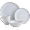 imageStone lain Romy Stoneware Dinnerware Set 16Piece Service for 4 White