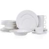 imageStone Lain Bone China Pinpoint Embossed 16 Piece Dinnerware Set WhiteSylvie  White