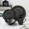 imageStone Lain Clara 16Piece Dinnerware Set Porcelain Burgundy Service For 4Black