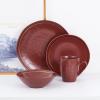 imageStone Lain Clara 16Piece Dinnerware Set Porcelain Burgundy Service For 4Burgundy