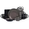 imageStone Lain Daisy Stoneware 32piece Round Dinnerware Set Daisy  White and BlackDaisy  Brown and Black