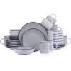 imageStone Lain Daisy Stoneware 32piece Round Dinnerware Set Daisy  White and BlackDaisy  White and Black