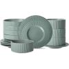 imageStone Lain Lusso Stoneware Dinnerware Set 16Piece  Service for 4 WhiteStone