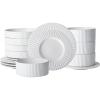 imageStone Lain Lusso Stoneware Dinnerware Set 16Piece  Service for 4 WhiteWhite
