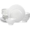 imageStone by Mercer Project Nendo Stoneware Dinnerware Set 16Piece  Service for 4 BlackWhite