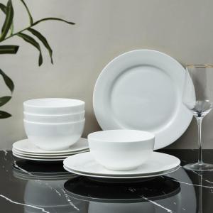 imageStone Lain Aria Bone China 12Piece Dinnerware Set WhiteWhite  Aria