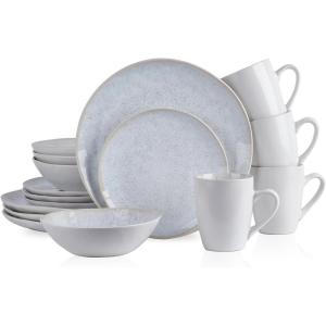 imageStone lain Romy Stoneware Dinnerware Set 16Piece Service for 4 White