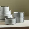 imageStone Lain Bao 24Piece Dinnerware Set Stoneware CharcoalBlueGrey