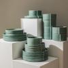 imageStone Lain Bao 24Piece Dinnerware Set Stoneware CharcoalGreen