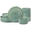 imageStone Lain Bao 24Piece Dinnerware Set Stoneware CharcoalGreen