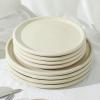imageStone Lain Eden 24Piece Dinnerware Set Stoneware Plates and Bowls Set Dishwasher and Microwave Safe Dish Dish Set for 8 Dark BlueBeige