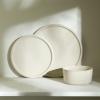 imageStone Lain Eden 24Piece Dinnerware Set Stoneware Plates and Bowls Set Dishwasher and Microwave Safe Dish Dish Set for 8 Dark BlueBeige