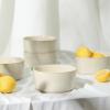 imageStone Lain Eden 24Piece Dinnerware Set Stoneware Plates and Bowls Set Dishwasher and Microwave Safe Dish Dish Set for 8 Dark BlueBeige