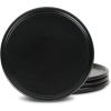 imageStone Lain Eden 24Piece Dinnerware Set Stoneware Plates and Bowls Set Dishwasher and Microwave Safe Dish Dish Set for 8 Dark BlueBlack