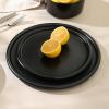 imageStone Lain Eden 24Piece Dinnerware Set Stoneware Plates and Bowls Set Dishwasher and Microwave Safe Dish Dish Set for 8 Dark BlueBlack