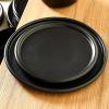 imageStone Lain Eden 24Piece Dinnerware Set Stoneware Plates and Bowls Set Dishwasher and Microwave Safe Dish Dish Set for 8 Dark BlueBlack