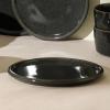 imageStone Lain Eden 24Piece Dinnerware Set Stoneware Plates and Bowls Set Dishwasher and Microwave Safe Dish Dish Set for 8 Dark BlueCharcoal Grey