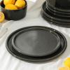 imageStone Lain Eden 24Piece Dinnerware Set Stoneware Plates and Bowls Set Dishwasher and Microwave Safe Dish Dish Set for 8 Dark BlueCharcoal Grey