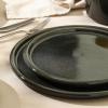 imageStone Lain Eden 24Piece Dinnerware Set Stoneware Plates and Bowls Set Dishwasher and Microwave Safe Dish Dish Set for 8 Dark BlueCharcoal Grey