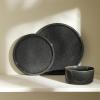 imageStone Lain Eden 24Piece Dinnerware Set Stoneware Plates and Bowls Set Dishwasher and Microwave Safe Dish Dish Set for 8 Dark BlueCharcoal Grey