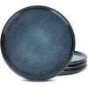 imageStone Lain Eden 24Piece Dinnerware Set Stoneware Plates and Bowls Set Dishwasher and Microwave Safe Dish Dish Set for 8 Dark BlueDark Blue